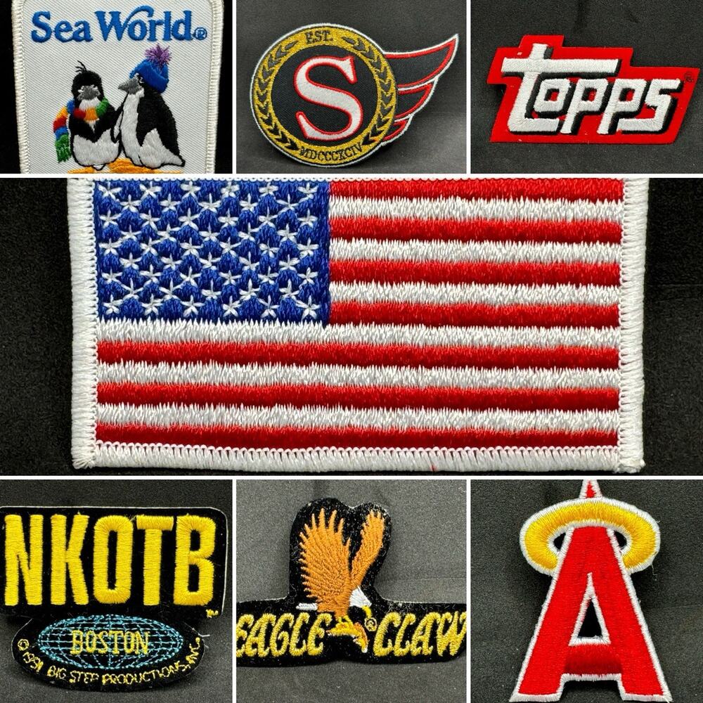 Vintage 1990s Y2K Era Patch Lot- Fighting, New Kids, MLB, Topps Sports Card MORE